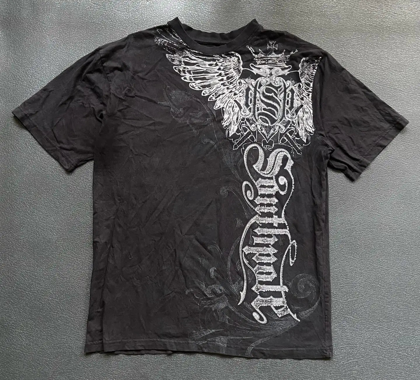 2000s Graphic T Shirts Suffering Skeleton Print Top Y2K Angel Hip Hop Harajuku high steet Plus Size Loose shirt Fashion Clothing