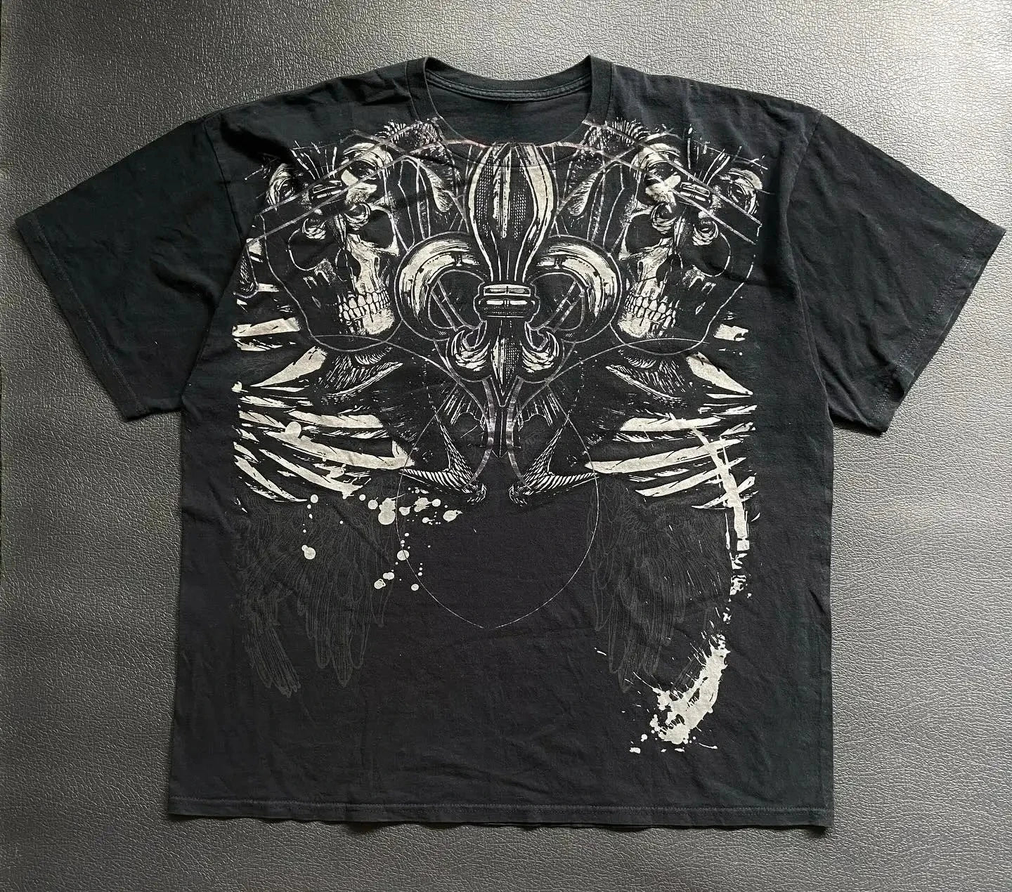 2000s Graphic T Shirts Suffering Skeleton Print Top Y2K Angel Hip Hop Harajuku high steet Plus Size Loose shirt Fashion Clothing