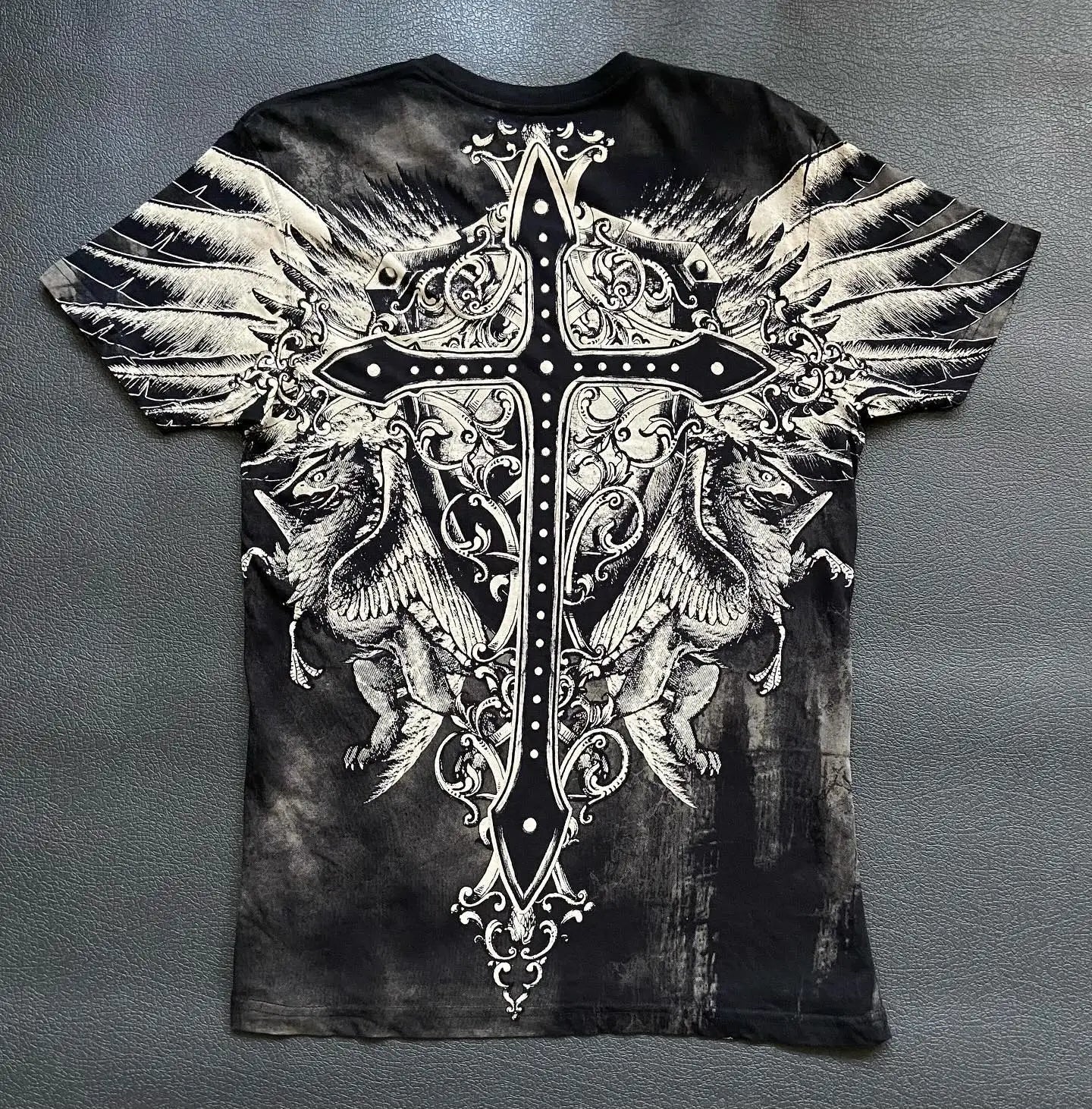 2000s Graphic T Shirts Suffering Skeleton Print Top Y2K Angel Hip Hop Harajuku high steet Plus Size Loose shirt Fashion Clothing