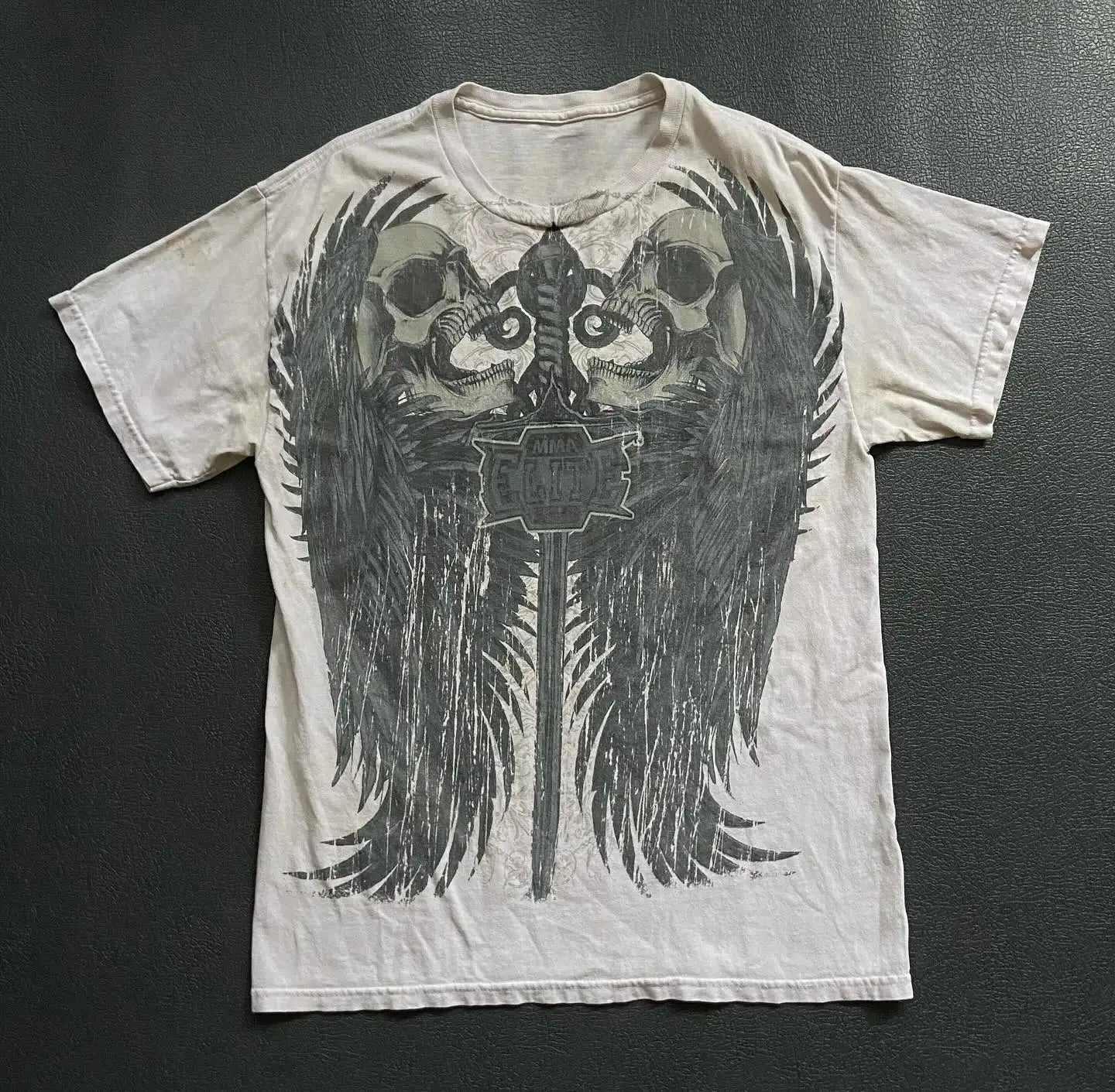 2000s Graphic T Shirts Suffering Skeleton Print Top Y2K Angel Hip Hop Harajuku high steet Plus Size Loose shirt Fashion Clothing